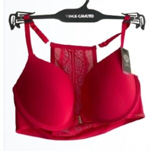 Vince Camuto Red Lace Racerback Bra